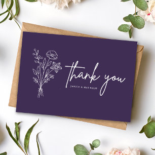 Boho Minimalistische Paarse Trouw Trouwkaartjes Be Briefkaart