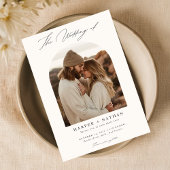 Boho Minimalistische QR Code Fotobruiloft Kaart