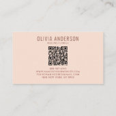 Boho minimalistische QR-code Terracotta Unique Log Visitekaartje (Achterkant)