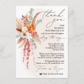 Boho Minimalistische servet bedankkaart Menu (Voorkant)