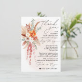 Boho Minimalistische servet bedankkaart Menu (Staand voorkant)