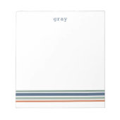 Boho minimalistische strepen gepersonaliseerd notitieblok (Voorkant)