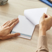 Boho minimalistische strepen gepersonaliseerd notitieblok