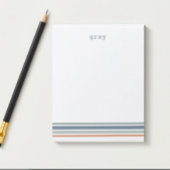 Boho minimalistische strepen gepersonaliseerd notitieblok