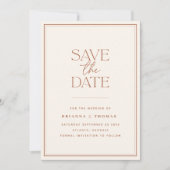 Boho minimalistische terracotta Save the Date Kaar (Voorkant)
