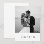 Boho Minimalistische Typografie Fotobruiloft Bedankkaart (Voorkant / Achterkant)