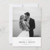 Boho Minimalistische Typografie Fotobruiloft Bedankkaart (Voorkant)