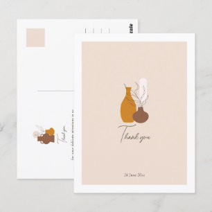 Boho minimalistische vazen bruiloft bedankt briefkaart