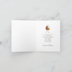 Boho minimalistische vazen bruiloft gevouwen bedankkaart