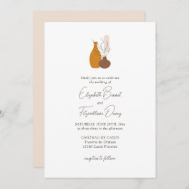 Boho minimalistische vazen bruiloft kaart