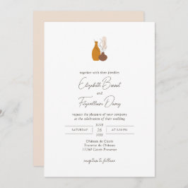 Boho minimalistische vazen bruiloft kaart