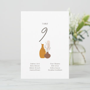Boho minimalistische vazen bruiloft zitkaart Kaart