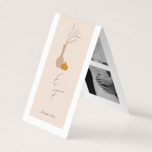 Boho Minimalistische Vazen Fotostrip Gevouwen Blad Kaart