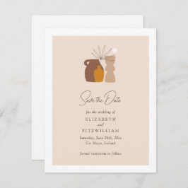 Boho minimalistische vazen Initialen bruiloft van Save The Date