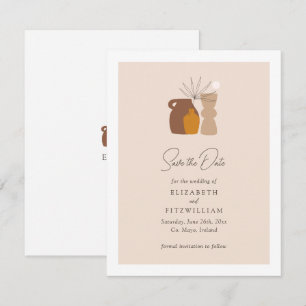 Boho minimalistische vazen Initialen bruiloft van Save The Date