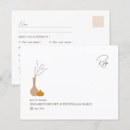 Boho minimalistische vazen | Maaltijdkeuze RSVP Briefkaart