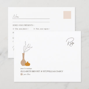 Boho minimalistische vazen   Maaltijdkeuze RSVP Briefkaart