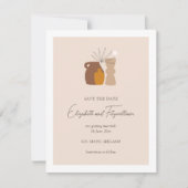 Boho minimalistische vazen paren Initialen Save The Date (Voorkant)