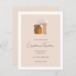 Boho minimalistische vazen paren Initialen Save The Date