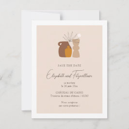 Boho minimalistische vazen Save the Date Kaart