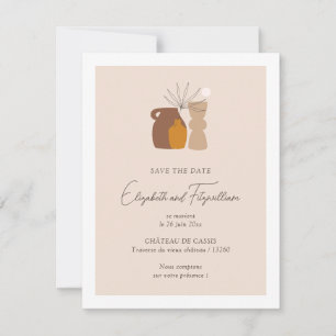 Boho minimalistische vazen Save the Date Kaart
