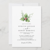 Boho Minimalistische Winter Greenery Kerstbruiloft Kaart (Voorkant)