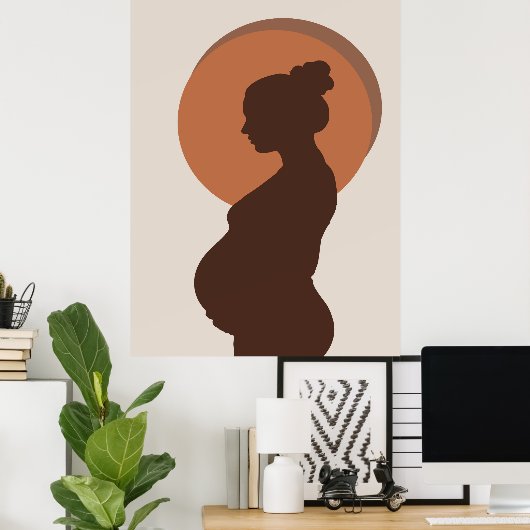 Boho Minimalistische Zwangerschapsreis Poster Deco (Thuiskantoor)