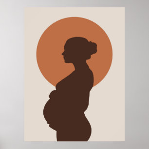 Boho Minimalistische Zwangerschapsreis Poster Deco