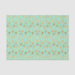 Boho Mint en Faux Gold Arrows Pattern Tissuepapier