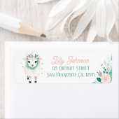 Boho Mint Green brebis Retour Adresse Étiquettes (En situation)