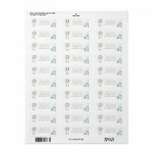 Boho Mint Green brebis Retour Adresse Étiquettes (Feuille entière)