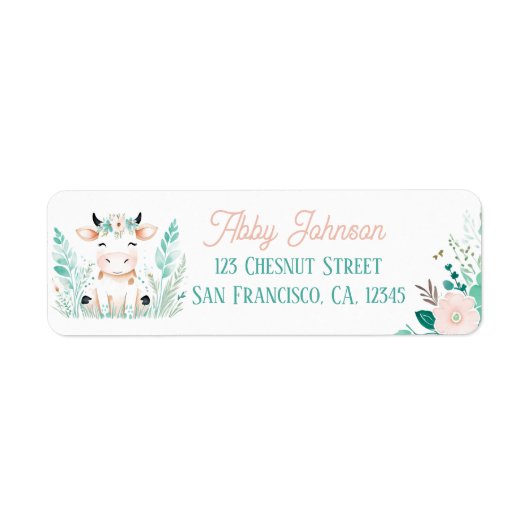 Boho Mint Green Calf Retourner l'adresse Étiquette (Devant)