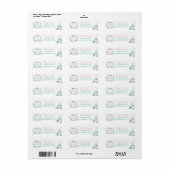 Boho Mint Green Calf Retourner l'adresse Étiquette (Feuille entière)