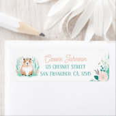 Boho Mint Green Capybara Étiquettes d'adresse de r (En situation)