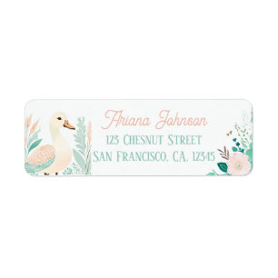 Boho Mint Green Goose Retour Adreslabels Etiket