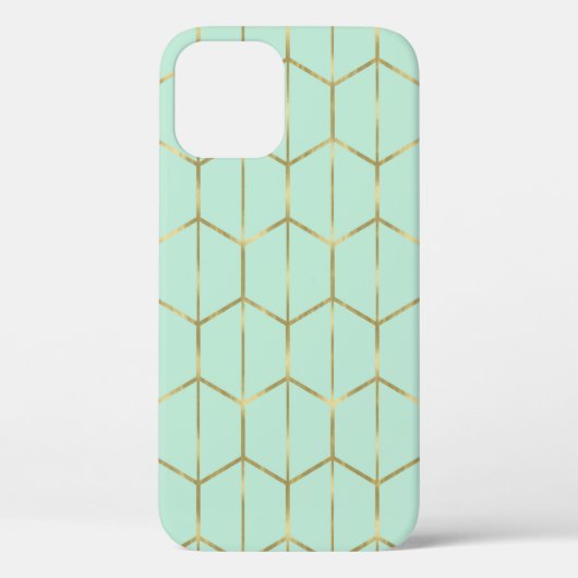 Boho Mint Green Hexagon Gold en Geometrische glam Case-Mate iPhone Case (Achterkant)