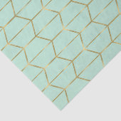 Boho Mint Green Hexagon Gold Geometric Sweet 16 Tissuepapier (Detail)
