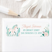 Boho Mint Green Horse Retourner Adresse Étiquettes (En situation)