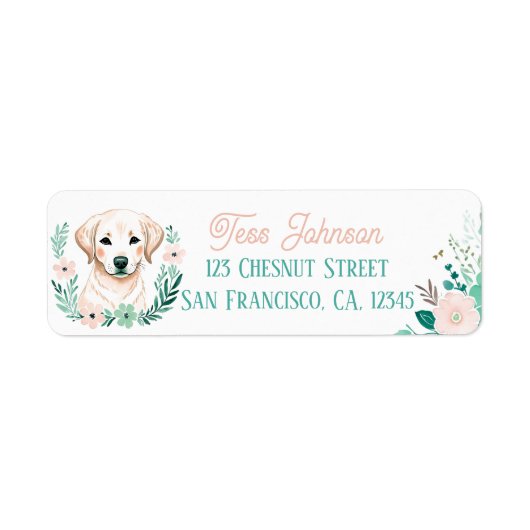 Boho Mint Green Labrador Retourner les étiquettes (Devant)