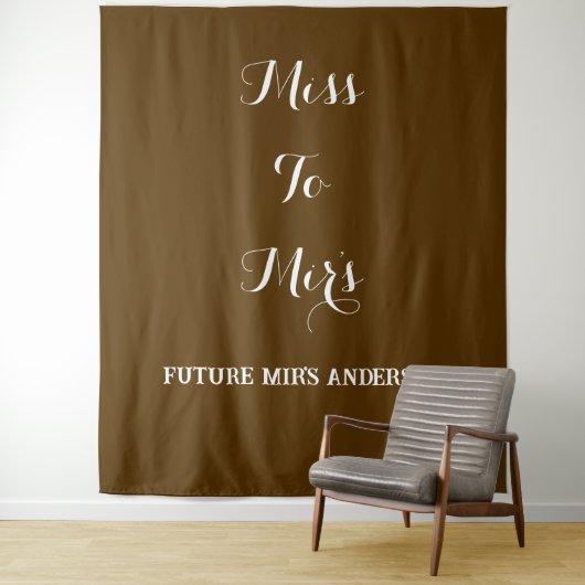 Boho "Miss to Mrs" Custom Vrijgezellenfeest Achter Wandkleed (In situ)