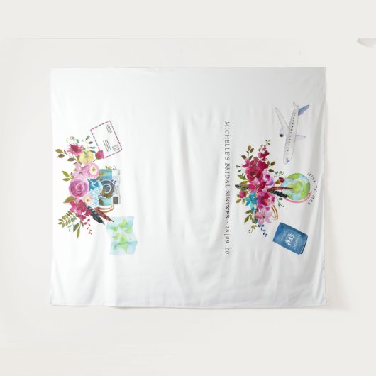 Boho Miss to Mrs Vrijgezellenfeest Photo Booth Wandkleed (Voorkant (horizontaal))