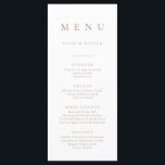 Boho Mocha Mousse 1 Menu Plat Simple Minimaliste<br><div class="desc">Elégant et moderne,  boho,  Mocha Mousse et menu plat minimaliste blanc. Menu entièrement personnalisable pour votre mariage ou événement.</div>