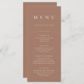 Boho Mocha Mousse Minimalistisch Eenvoudig Platte  Menu (Voorkant / Achterkant)