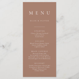 Boho Mocha Mousse Minimalistisch Eenvoudig Platte  Menu