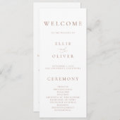 Boho Mocha Mousse Witte Elegante Minimalistische T Programma (Voorkant / Achterkant)