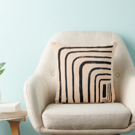 Boho modderdoek neutraal zwart en crème vrouwelijk kussen