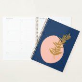 Boho Modern Abstract Botanisch Kunstroze Blauw Gou Planner (Display)