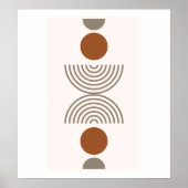 Boho Modern Abstract Geometric Botanical Art Poster (Voorkant)