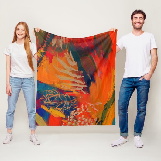 Boho Modern Abstract kunstwerk Fleece Deken (In situ)