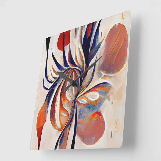 Boho Modern Abstract kunstwerk Vierkante Klok (Hoek)